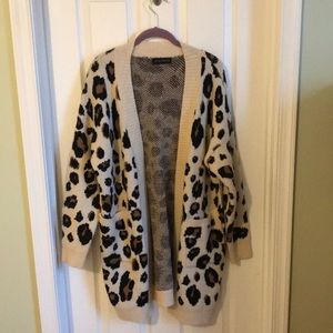 Red Dress Boutique leopard print long cardigan.